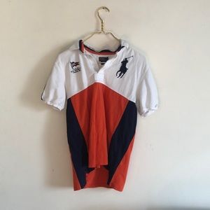 Blue Orange and White Polo T-shirt